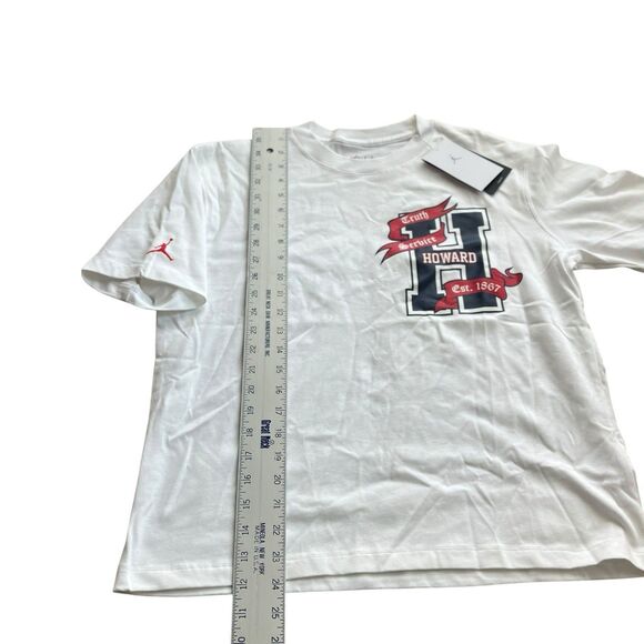 Nike T-Shirt WMNS S White Air Jordan Howard University Heavy Weight HBCU Jumpman - Picture 3 of 9